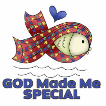 God Made Me Special Autism Fish Symbol Photo Sculptures