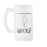 god made us in his image, why aren't we invisible? coffee mug
