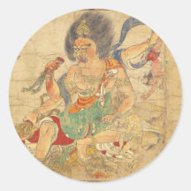 God of Heavenly Punishment Extermination of Evil Round Stickers