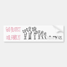 GOD PROTECT OUR FAMILY BUMPER STICKERS