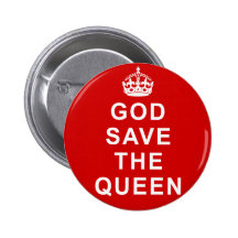 God Save the Queen Tshirts, Bags, Gifts Pinback Button