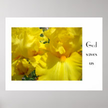 God save us art prints Floral nature Yellow Irises