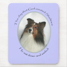 God Smiled Sheltie Mousepad