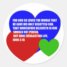 God So Loved the World Bible Verse Round Sticker
