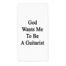 God Wants Me To Be A Guitarist Personalized Shipping Label