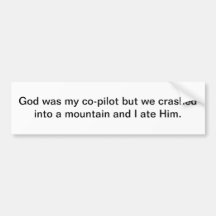 God was my co-pilot - bumper sticker