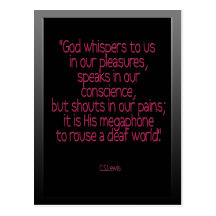 "God whispers to us ...."cs lewis Postcards