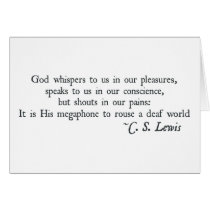 God Whispers to us in our Pleasures Greeting Cards