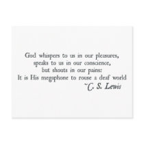 God Whispers to us in our Pleasures Post Card