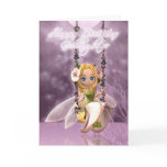 Goddaughter Happy Birthday cute fairy on flower sw Cards