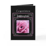 GODDAUGHTER Wedding Congratulations  Pink Rose Greeting Cards