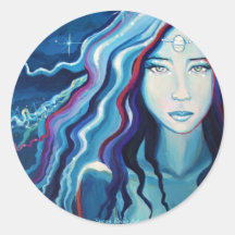 Goddess Art - Electric Moon Sticker
