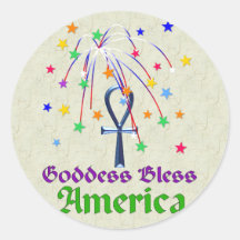 Goddess Bless America Sticker