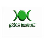 goddess incarnate green postcards