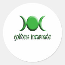 goddess incarnate green stickers