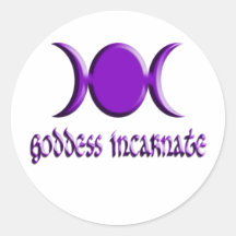 Goddess Incarnate Purple Round Stickers