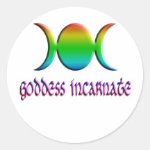 goddess incarnate rainbow round stickers