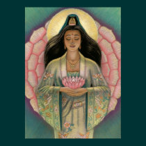 Goddess Kuan Yin "Pink Lotus Heart" poster posters