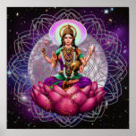 Goddess Lakshmi - cosmic blessing mandala Posters