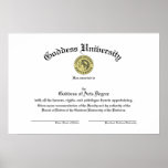 Goddess University Diploma Poster posters