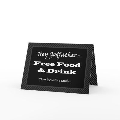 GODFATHER Funny Wedding Invitation Free Food Drink by JaclinArt