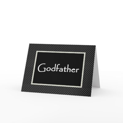 GODFATHER Invitation  with Checked Border by oogroom