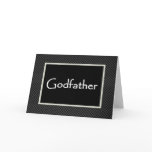 GODFATHER Invitation  with Checked Border Greeting Card