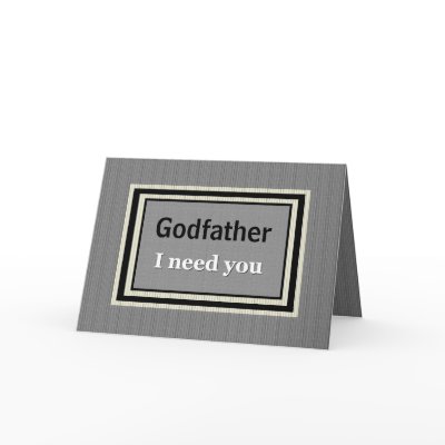 GODFATHER Wedding Invitation - Silver & Black Greeting Card by JaclinArt
