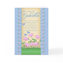 godmother birthday card flowers and butterflies