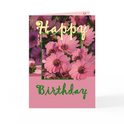 GODMOTHER - Birthday with Pink Daisy Flowers Greeting Cards by JaclinArt