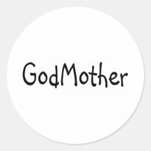 GodMother Black Round Stickers