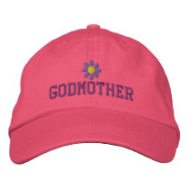 Godmother Purple Flower Embroidered Hat