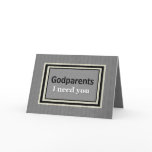 GODPARENTS Wedding Invitation - Silver & Black Card