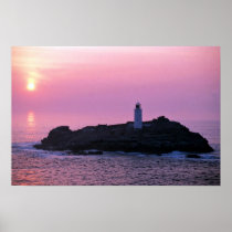 Godrevy Lighthouse at the Cornish Riviera Posters