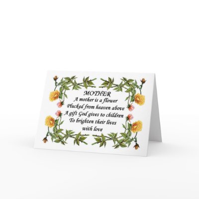 Gods Flowers Mothers Day Poem_Art Greeting Cards by Injete