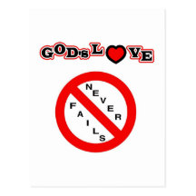God's Love Never Fails Postcards