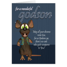 Godson Birthday Card - With Funky Mouse