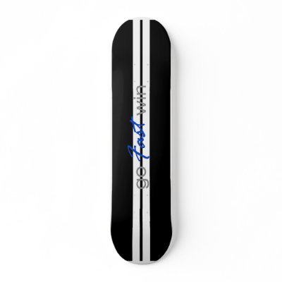 GoFastWin - White Stripes w/ Blue Fast Skateboard by ishapespace