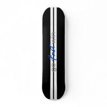 GoFastWin - White Stripes w/ Blue Fast Skateboard