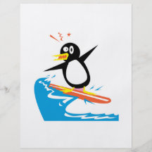 gofy surfing penguin custom flyer