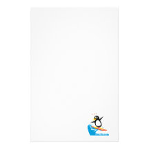gofy surfing penguin customized stationery