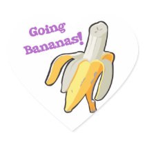 going bananas! banana heart stickers