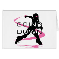 Going Down Pink Catcher Softball Greeting Card
