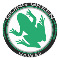Going Green Hawaii Frog Round Sticker