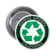 Going Green Recycle California Button