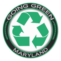 Going Green Recycle Maryland Sticker