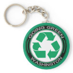 Going Green Recycle Washington Keychain