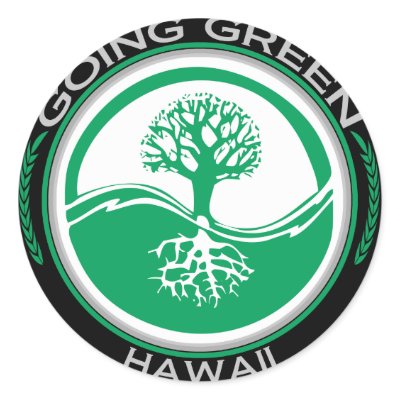 Going Green Tree Hawaii Round Sticker by goinggreentree
