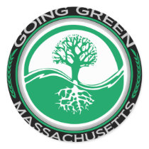 Going Green Tree Massachusetts Round Sticker