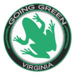 Going Green Virginia Frog Round Stickers
